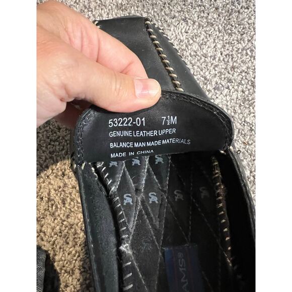 Stacy Adams driving loafer men’s 7 1/2 black with white stitching Preppy comfort - Picture 4 of 4